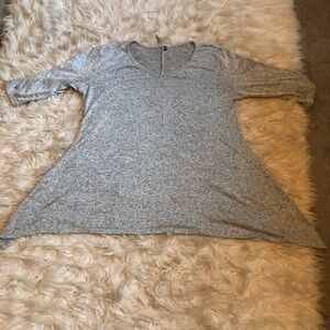 Obsession gray jersey 3/4 sleeve swing shirt sz 2x